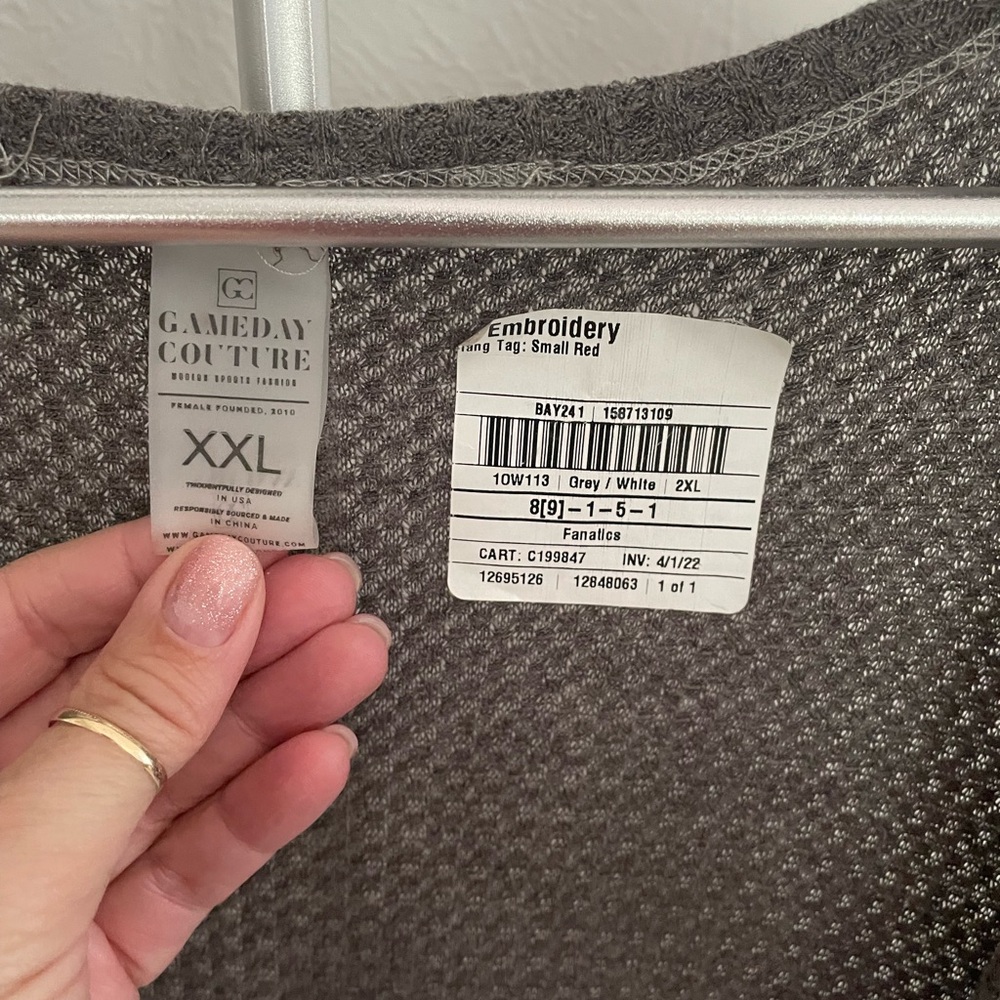 Baylor University Two tone Gray and White Cardigan - Picture 2 of 5
